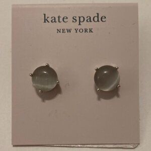 KATE SPADE Cats Eye Earrings Clear Silver Stud